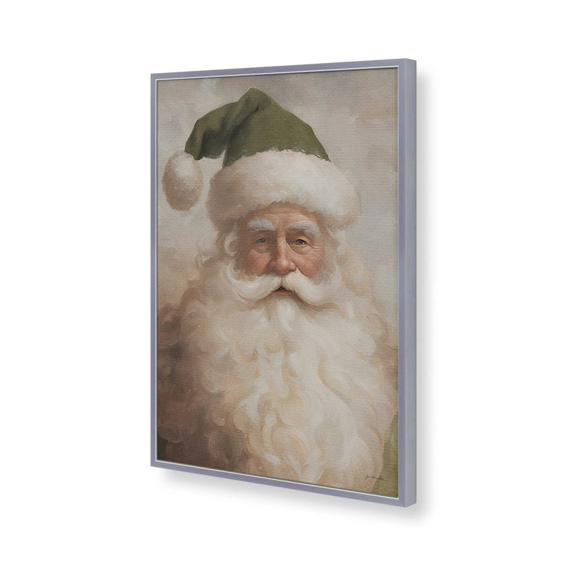 Père Noël par Jo Moulton, reproduction d'art sur toile, H 17,5 po x l 13,5 po, Papier avec cadre ouvert sans passe-partout