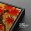 Oriental oriental, feuilles d'érable rouges, reproduction d'art sur toile encadrée-427215288-427215244
