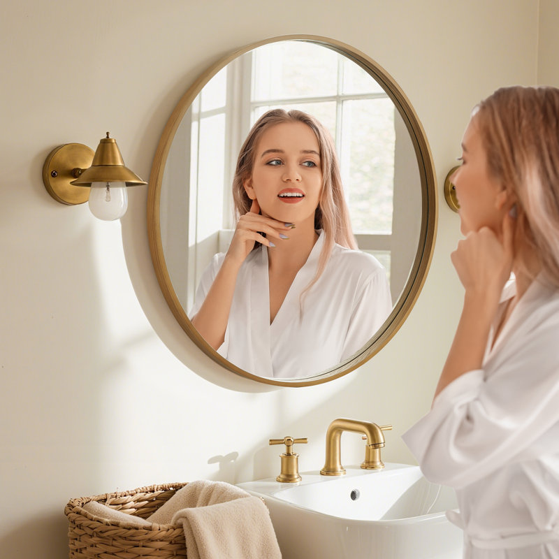 Miroir Karrina, Bois naturel, 24 po x 24 po