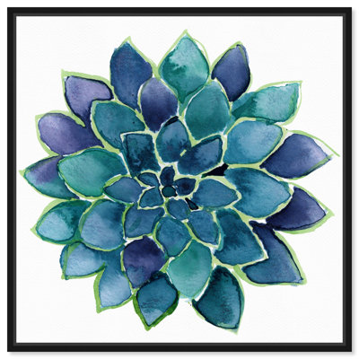 «Succulent Lovers», reproduction d'art sur toile bleue moderne pour plante d'intérieur