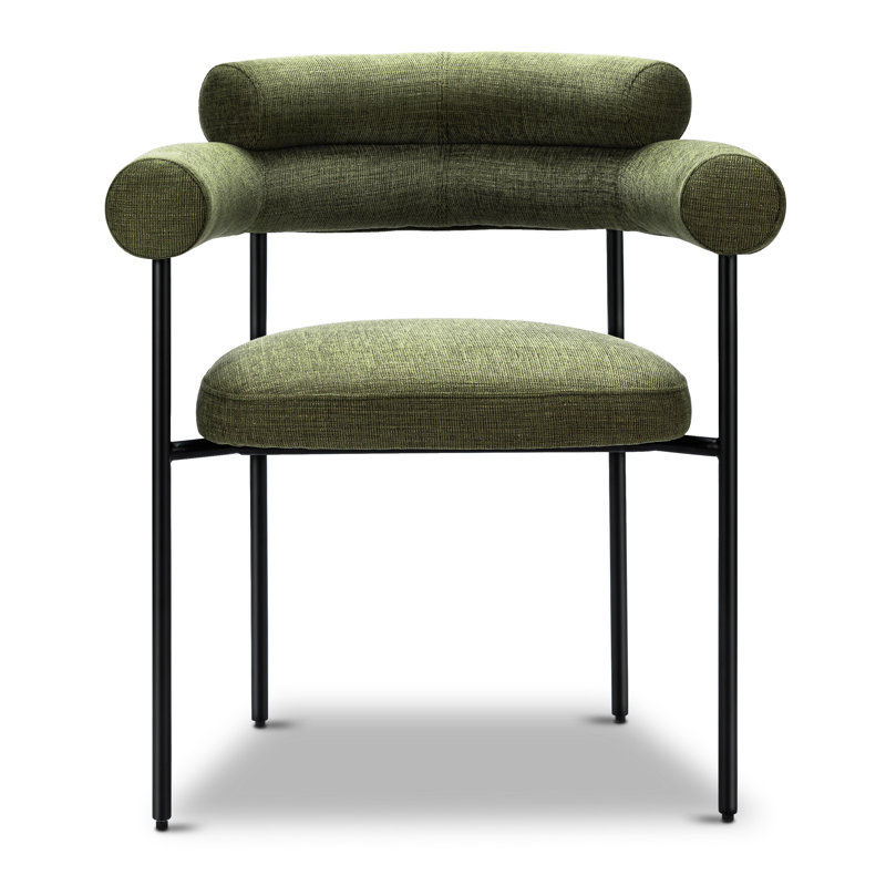 Bolus Fabric Dining Chair (Armchair), Fabric Green