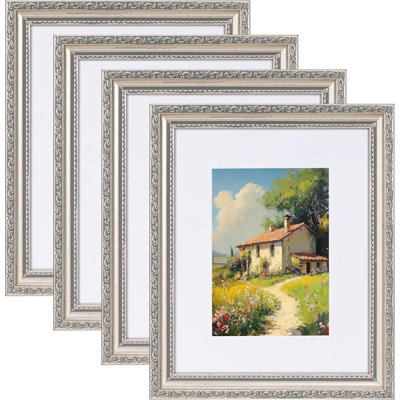Set Of 4 Vintage 8x10 Picture Frames In Beige With Glass