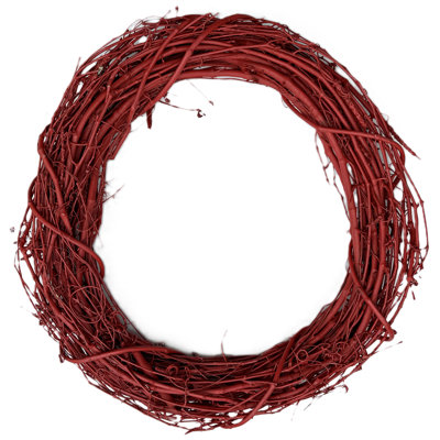 Painted Grapevine Wreath: 18" - Red