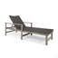 Chaise longue en bois et osier Hampton