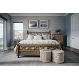 Lampeter Solid Wood Panel Bed Natural Tan Coastal Feel with Ribbed Detail - ON SALE!