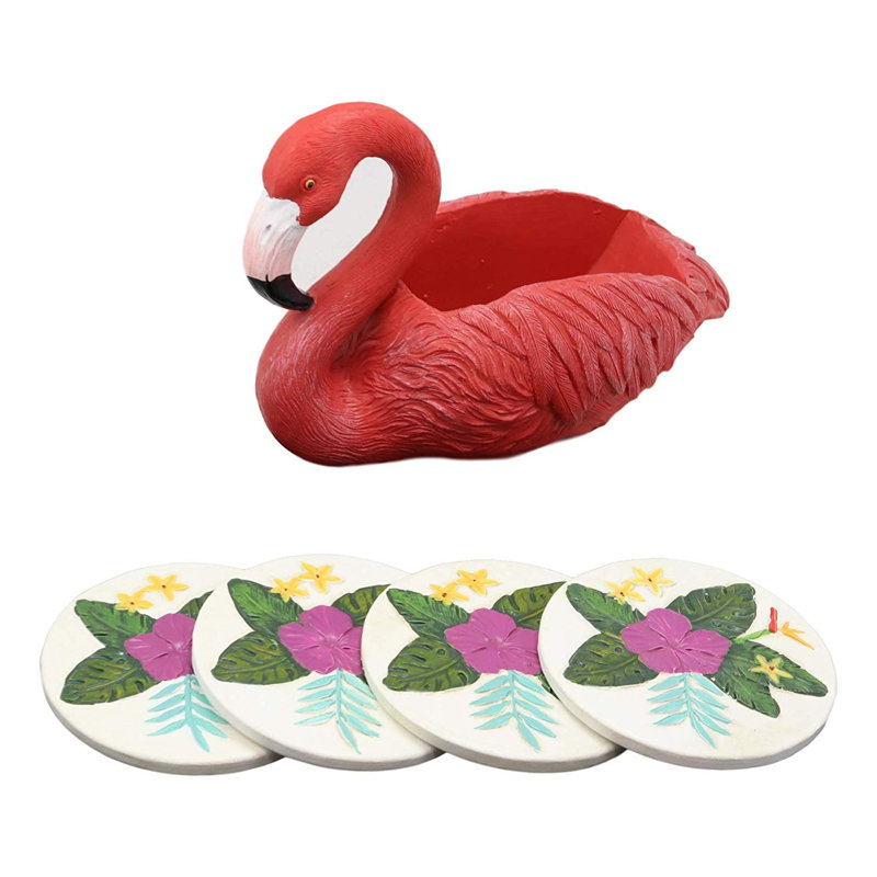 Sous-verre oiseaux de paradise perchoirs flamant rose