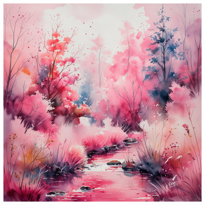 Coussins décoratifs Watercolor Pink Forest