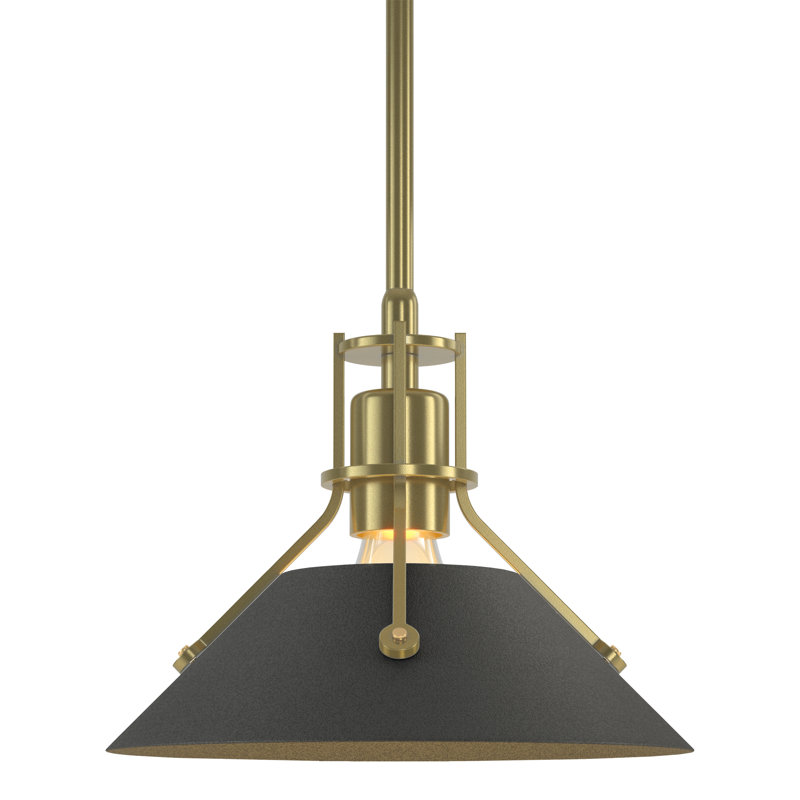 Henry 1 - Light Single Cone Pendant, Modern Brass, Natural Iron