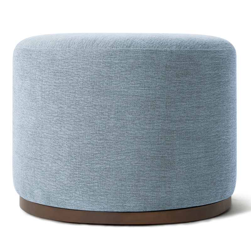 Table de bout pivotante rembourrée 22,5 po, Bleu / brun, Bleu