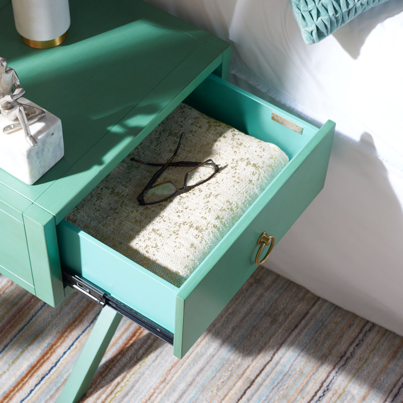 Commer 1 - Table de chevet à tiroir, Turquoise