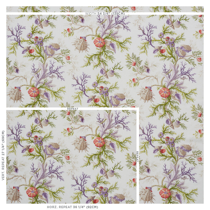Del Tesoro Fabric, Purple/Coral