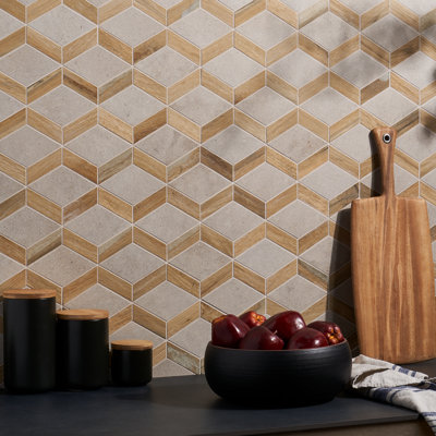 Everlasting 9.44" x 11.81" Porcelain Mosaic Tile