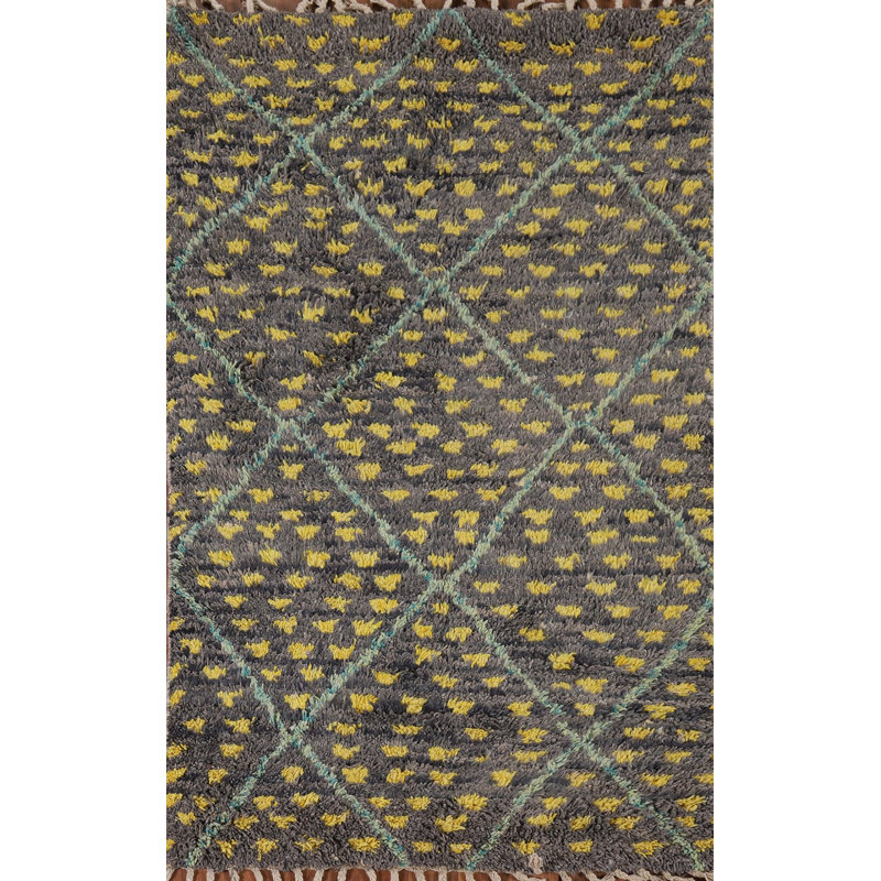 Tapis marocain à motif géométrique treillis 3 x 5