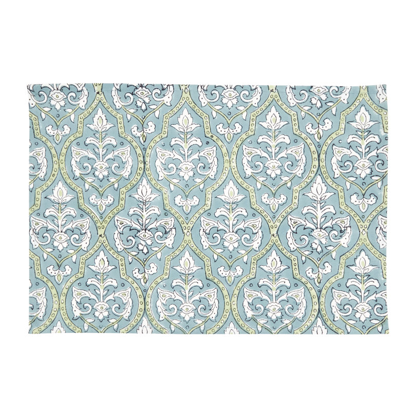 Ensemble de 4 napperons en coton Ornate Medallion - motif damassé d'inspiration rétro