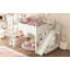 Lit mezzanine avec tablettes de rangement et garde-robe, lits mezzanine en bois massif avec glissière amovible et échelles-131128817-131128820