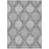 Tapis d'intérieur lavable à motif ikat argenté 5 pi x 8 pi