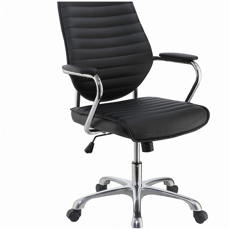 Chaise de bureau pivotante noire à hauteur ajustable