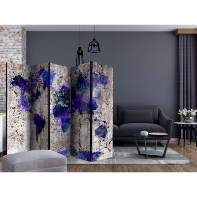 Altgeld 225 cm W x 172 cm H 5 - Panel Solid Wood Folding Room Divider