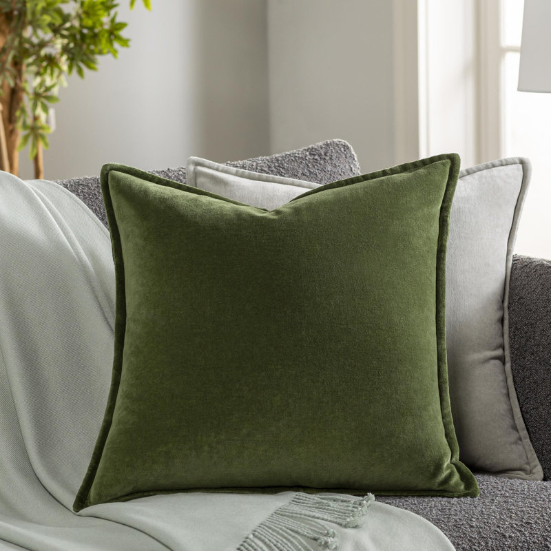 Housse et insert de coussin rectangulaire en coton Norwin, Polyester, Moss, 13"H x 19"W