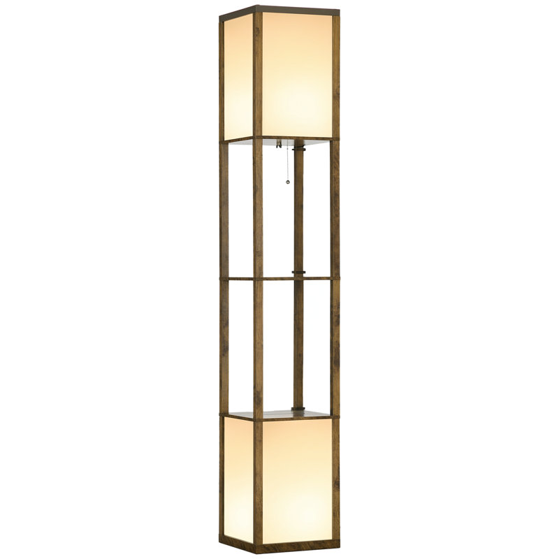 Niks 156cm Column Floor Lamp, Brown