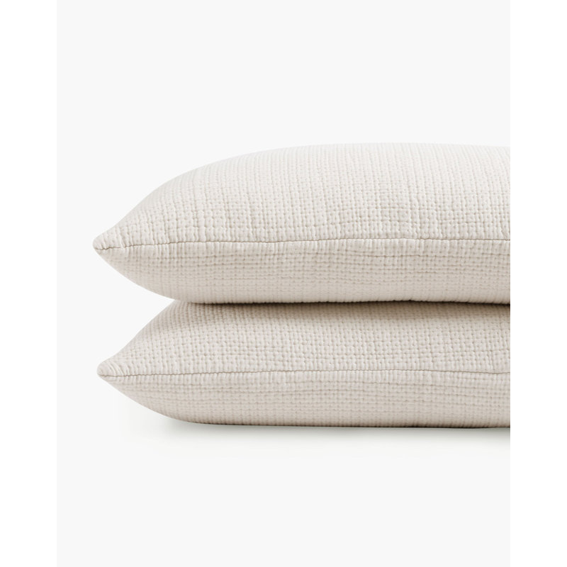 Muslin Cotton Sham Set, Standard, Fog