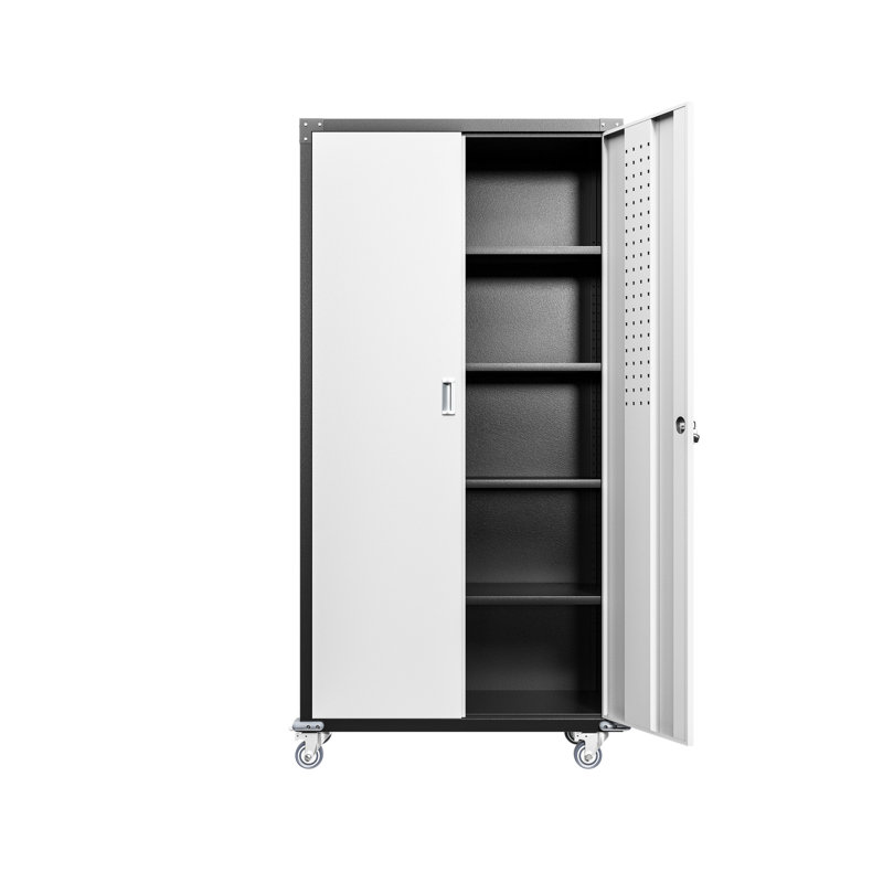 Armoire verrouillable en métal de 71 po de hauteur avec 4 tablettes réglables - Solution de rangement pour garage