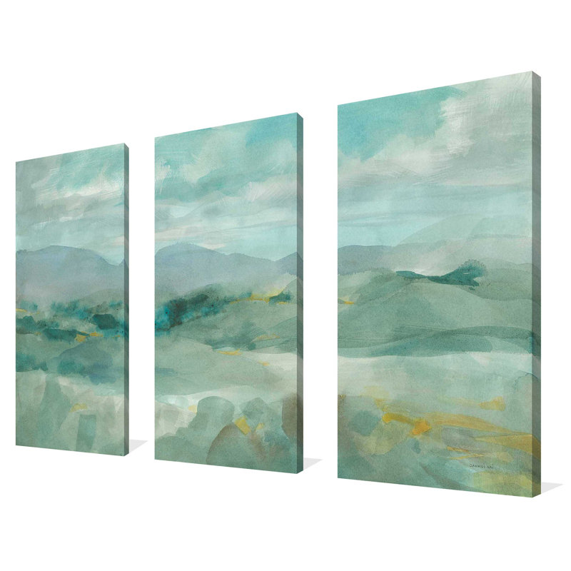 «Green Mountain View», ensemble de 3 impressions sur toile