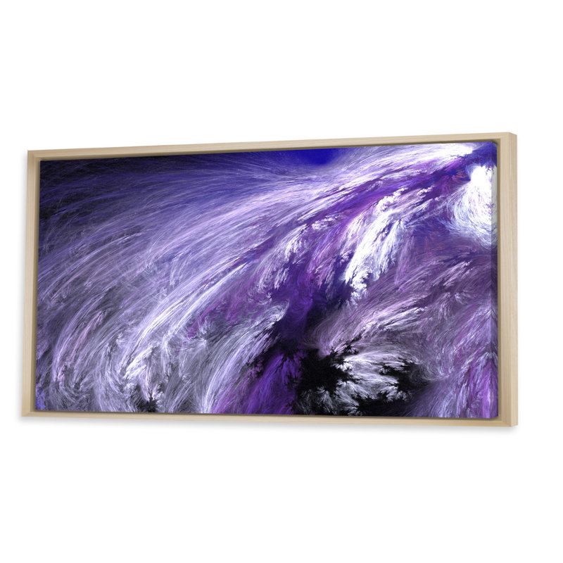 Galaxie mauve, tempête hivernale - Impression sur toile, Cadre brun, H 12 po x l 20 po x P 1 po