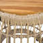Table d'appoint ronde ronde en bois d'acacia et en osier, table d'appoint pour patio 16 po brun clair