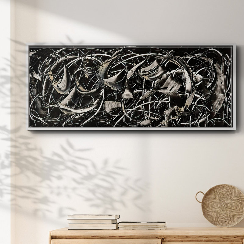 Mouvement linéaire II - toile encadrée, H 20 po x l 50 po
