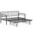 Twin Daybed With RGB LED Lights & Charging Station, Height Adjustable Day Bed Frame With Trundle, Versatile Metal Sofa Bed Frame For Bedroom, Living Room, Guest Room, Black