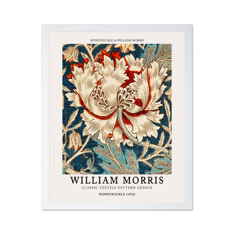 William Morris - Chèvrefeuille n ° 5, Affiche, Encadrement blanc, H 11 po x l 14 po