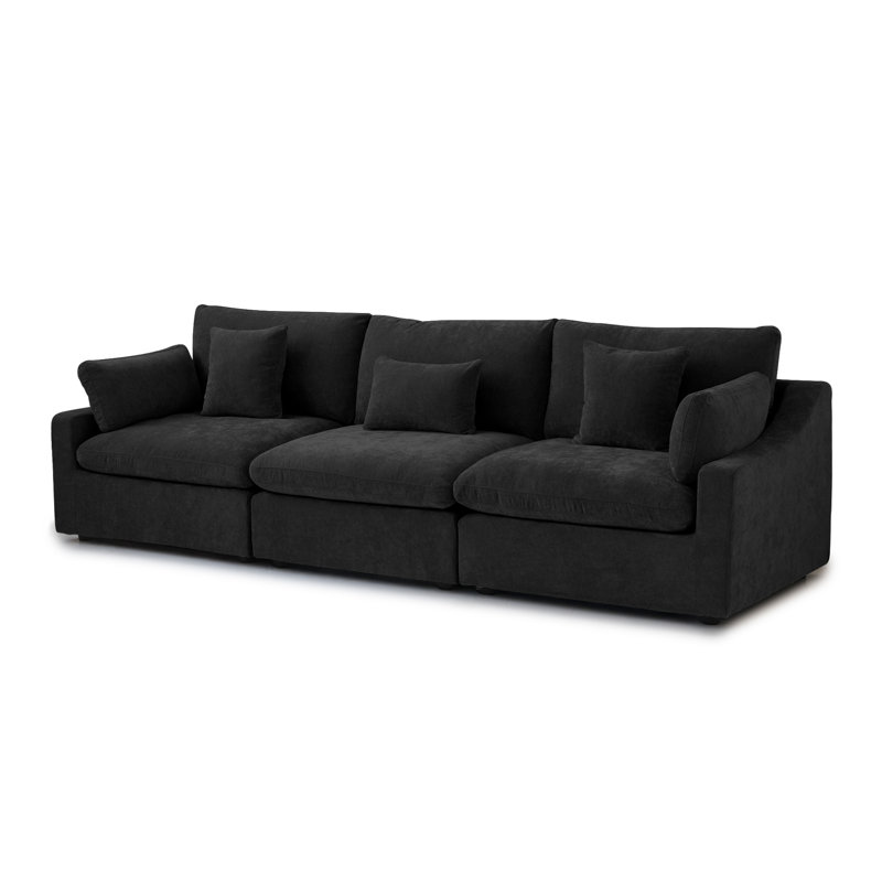Kyna 119.29'' Slipcovered Sofa, Dark Charcoal