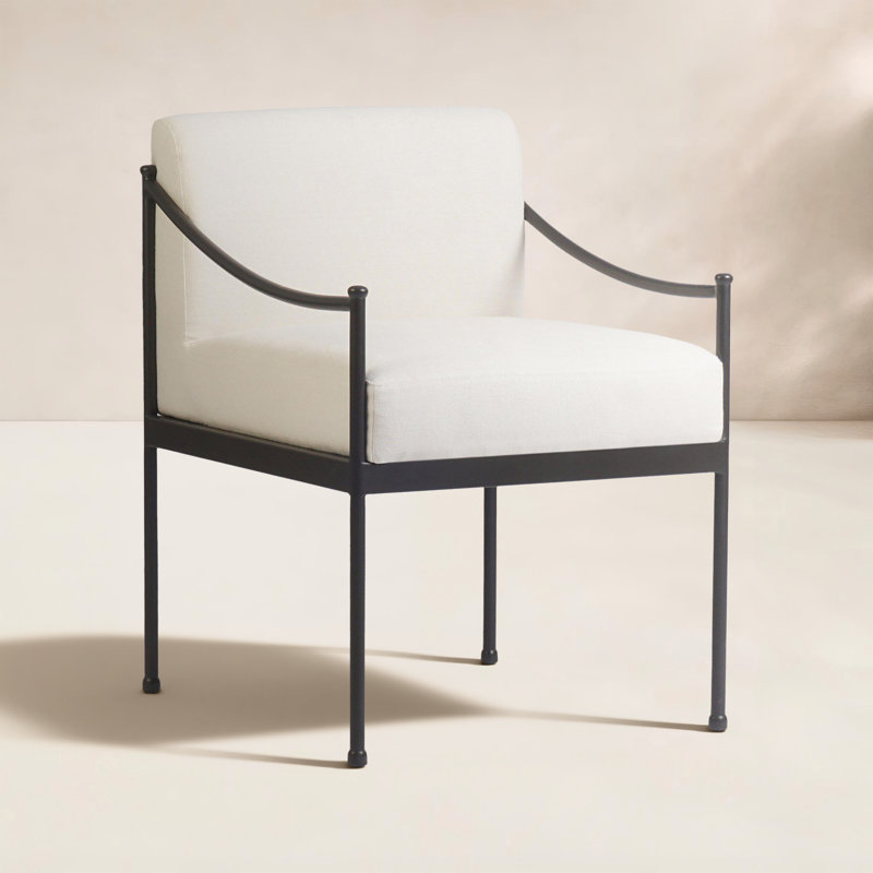 Outdoor Dining Armchair, Cream