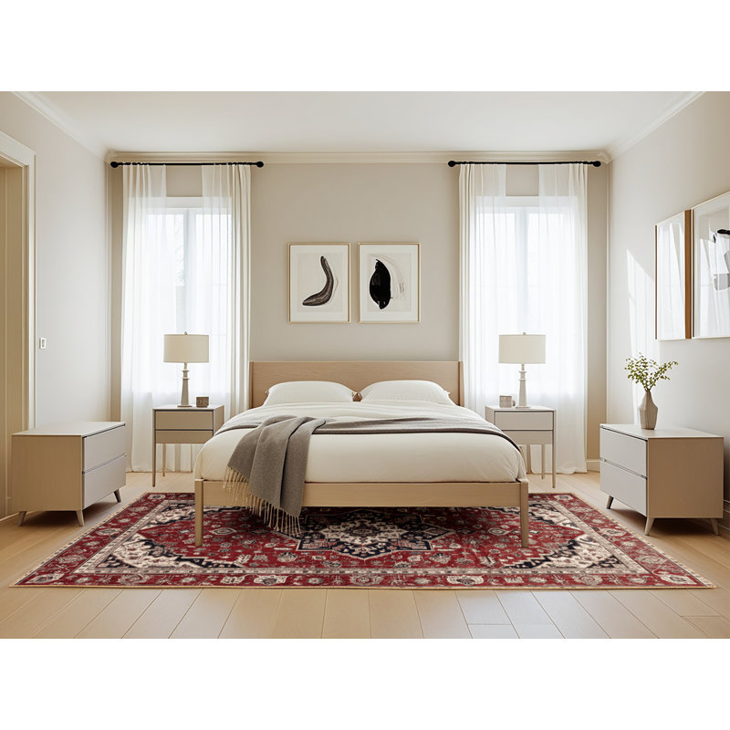 Machine Washable Persian Brown Area Rug, Rectangle 5' x 8'