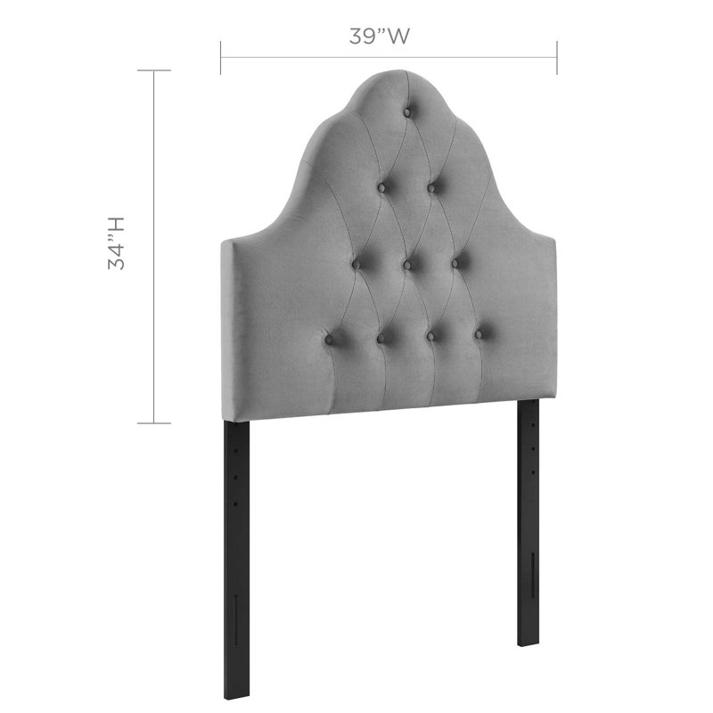 Tête de lit performance en velours capitonné Sovereign de Modway, Simple, Gris