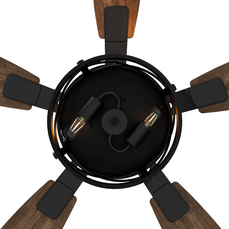 52 Inch Ceiling Fans With Lights And Remote & App Control Farmhouse Ceiling Fan For Bedroom Living Room And Patio Black, 2
