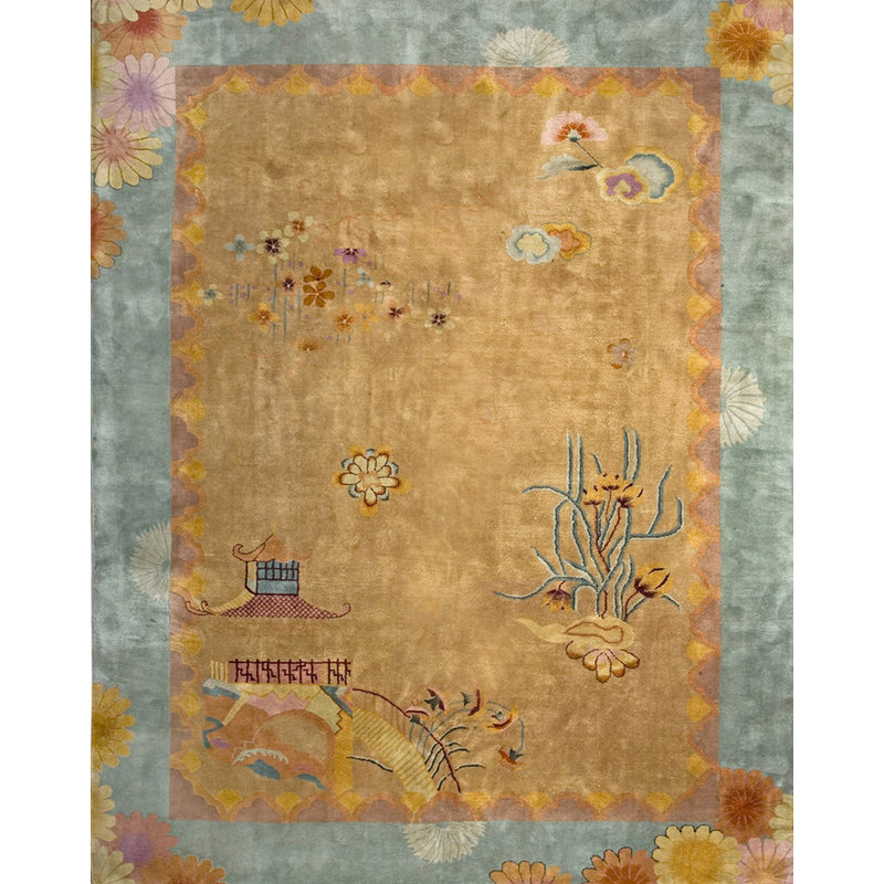 Tapis art déco chinois doux et apaisant