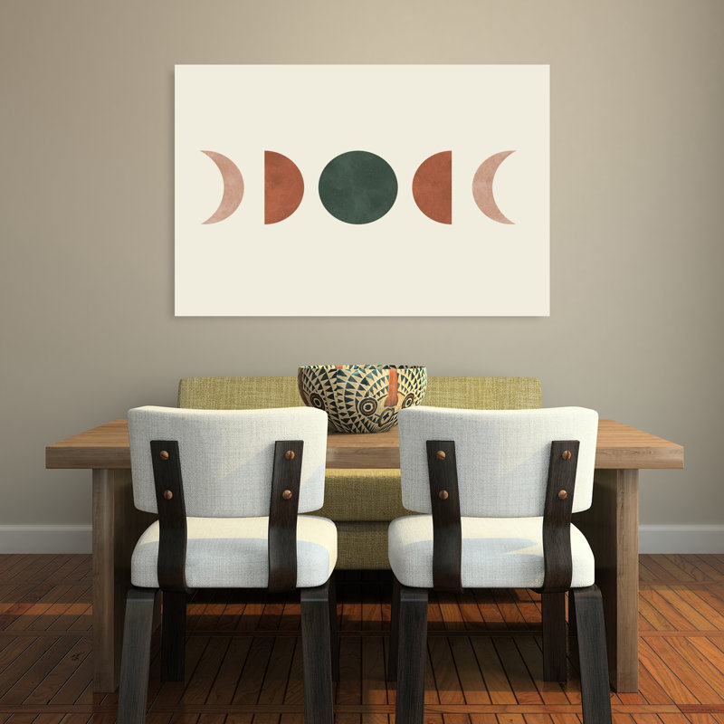 «Earthy Moon Phases», impression de paysage géométrique minimaliste paysage naturel, 32" H x 48" W
