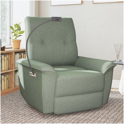 270° Power Swivel Rocker Recliner Chair w/ Phone Holder, Electric Glider Reclining Sofa with USB Ports, Power Swivel Glider, Rocking Chair Nursery Recliners for Living Room Bedroom(Dark Green)