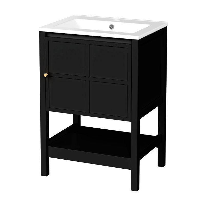 Meuble-lavabo autoportant 24 po, Black