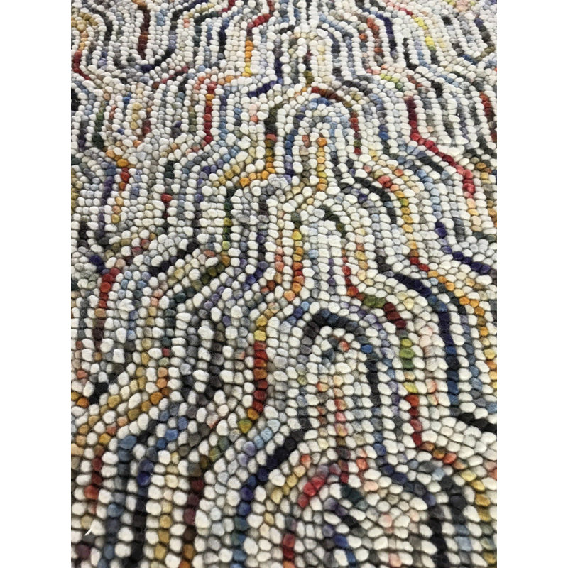 Wool Area Rug in Light Gray