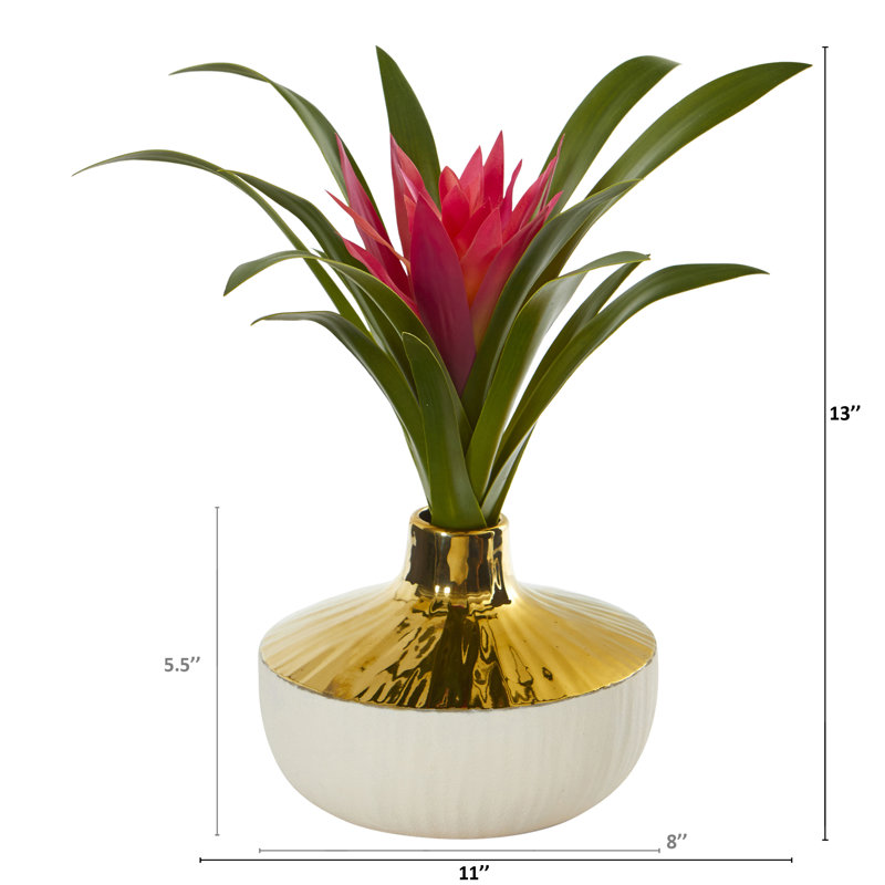 13'' Faux Flowering Plant in Ceramic Pot