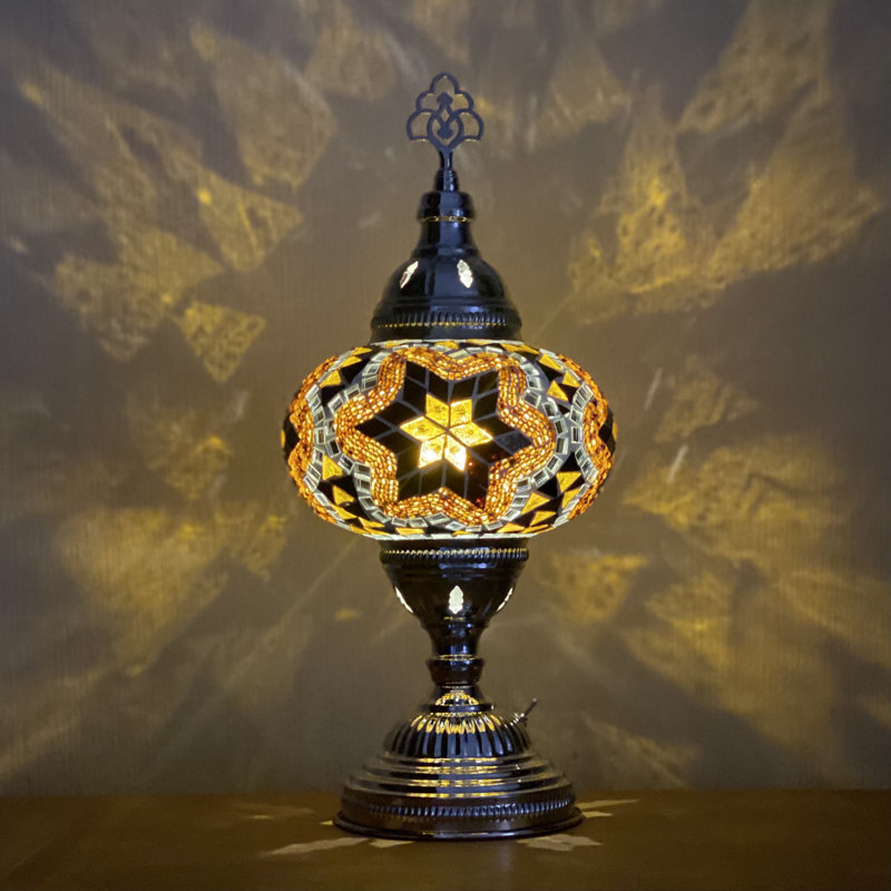 Keenan Metal Lamp, Brown/Amber