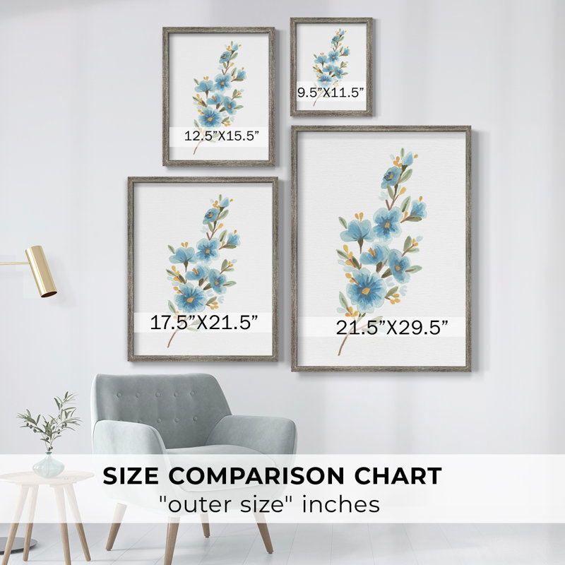 Wildflower Sprig II Framed Print - Solid Wood 2775391