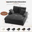 Chaise longue rembourrée 59 po, canapé-lit surdimensionné en peluche avec 4 coussins de salon - gris anthracite-1462204811