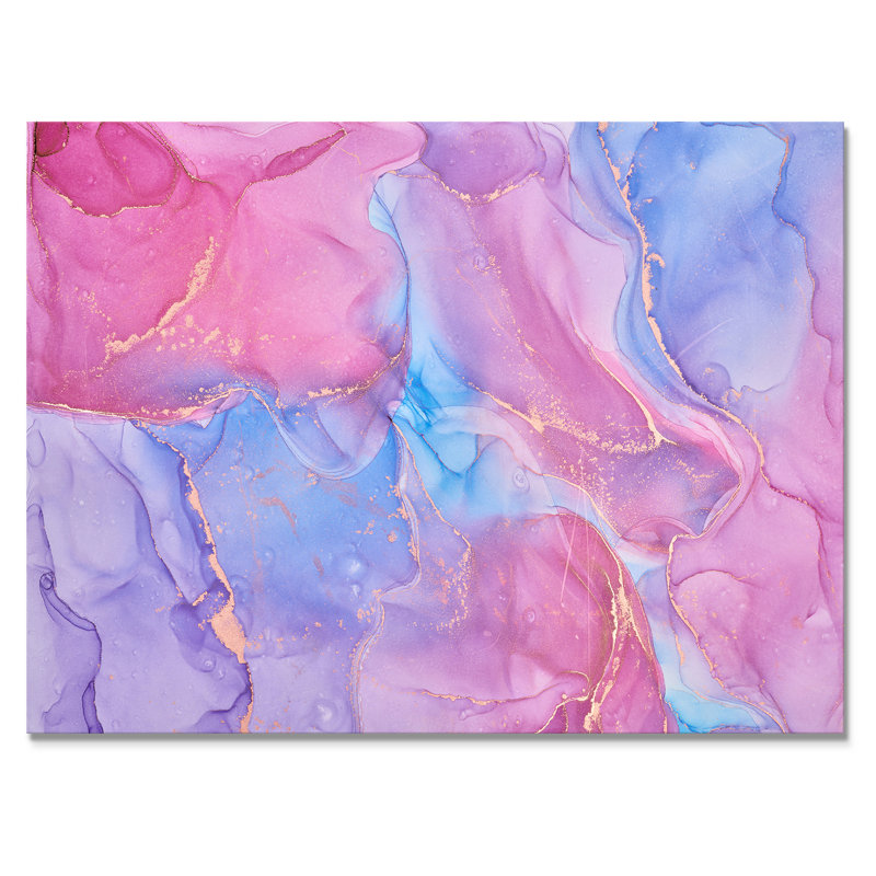 «Translucent Pink and Blue Ink Clouds», reproduction sur toile, H 16 po x l 32 po x P 1 po, Toile tendue