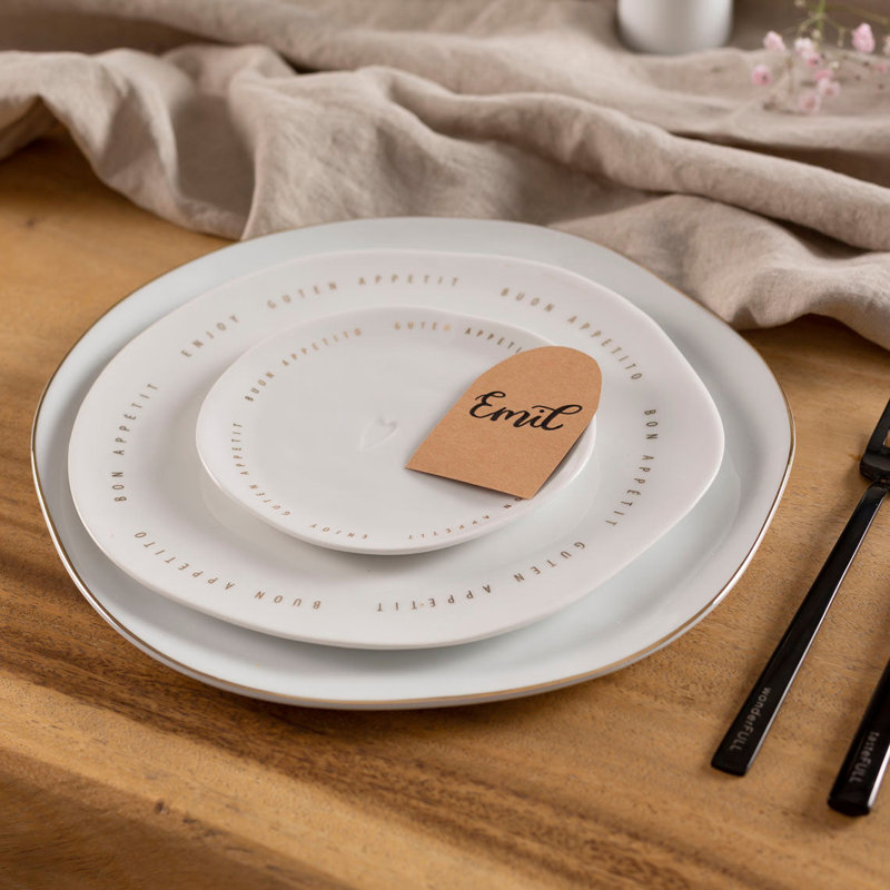 Bon Appetit Porcelain Plate - Medium 8.6"