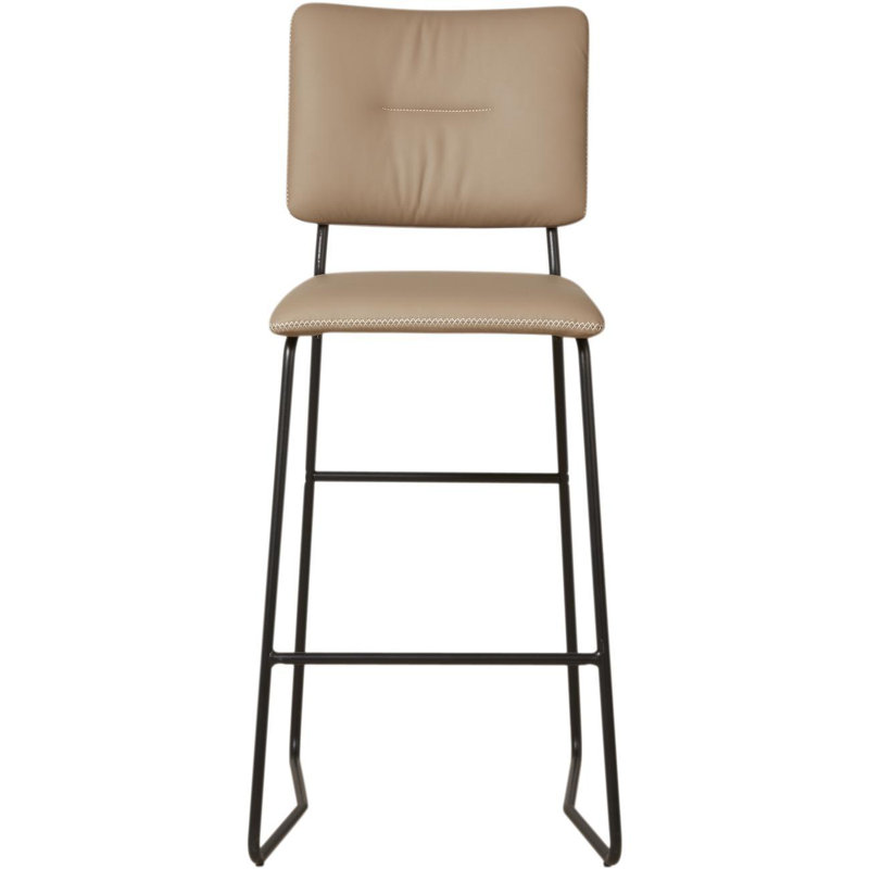 Cettina Upholstered Counter Stool with Metal Frame, Beige
