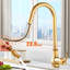 Antique Brass Kitchen Faucet Pull Down Sprayer Single Handle Swivel Spout Mixer